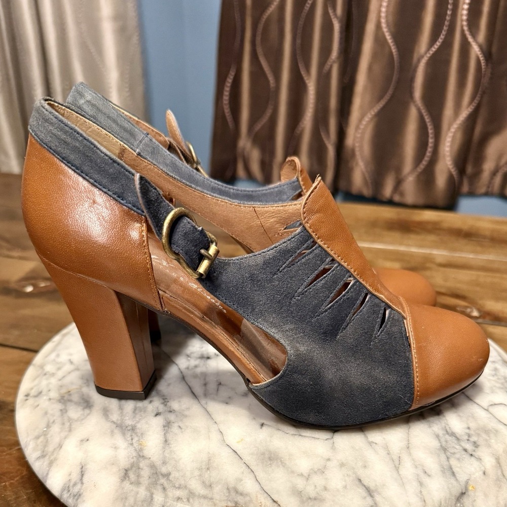 NEW! Re-Mix Classic Vintage Footwear PARKVIEW Seude & Leather‎ Shoes Heels Sz 8